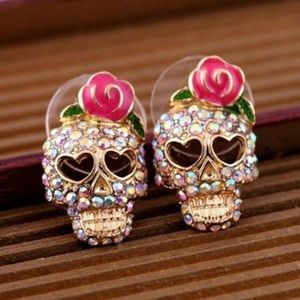 Skull Rhinestone Earrings